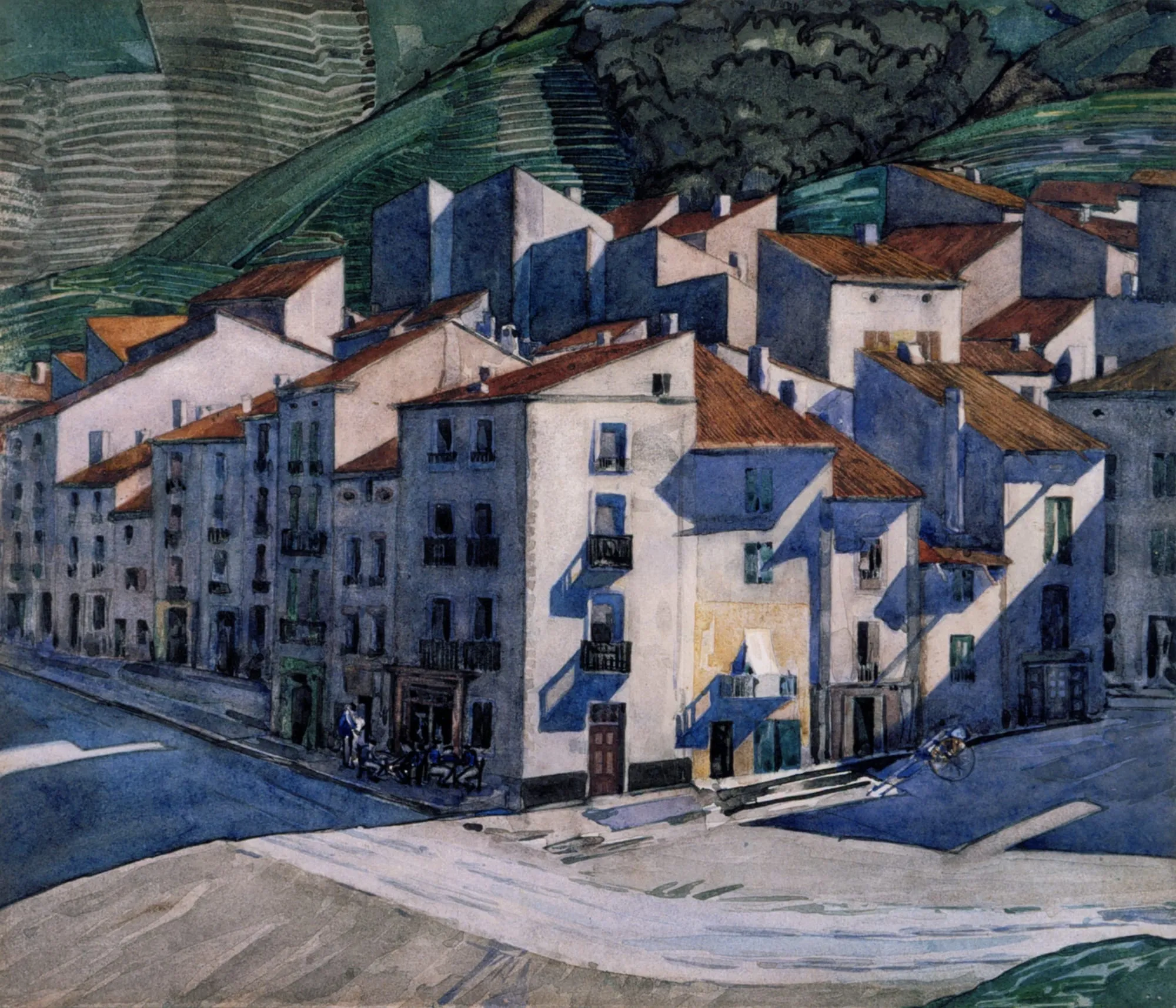 A Southern Town, 2023, Watercolour and gouache on paper