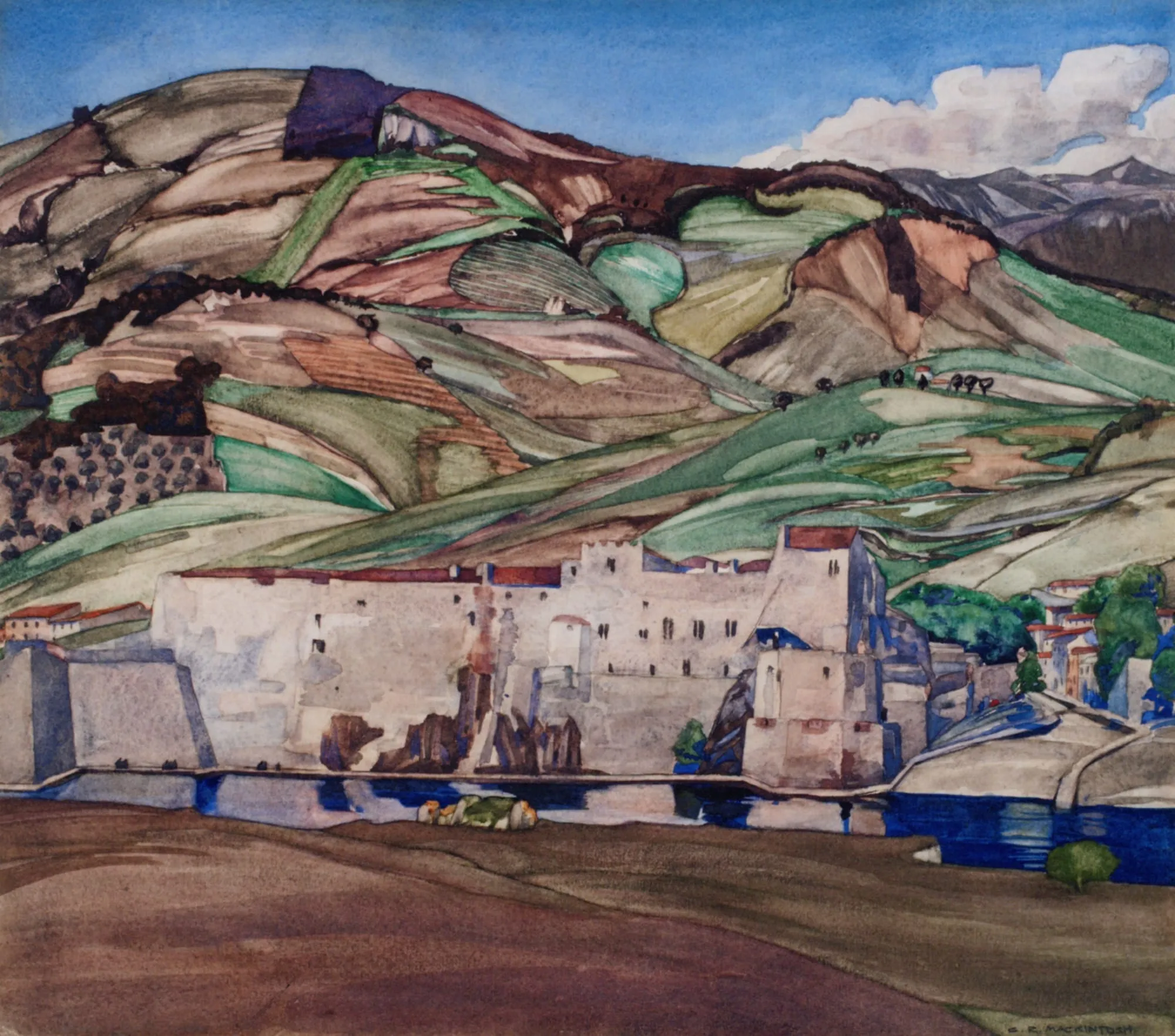 Collioure Pyrenees Orientales, 2023, Watercolour and gouache on paper