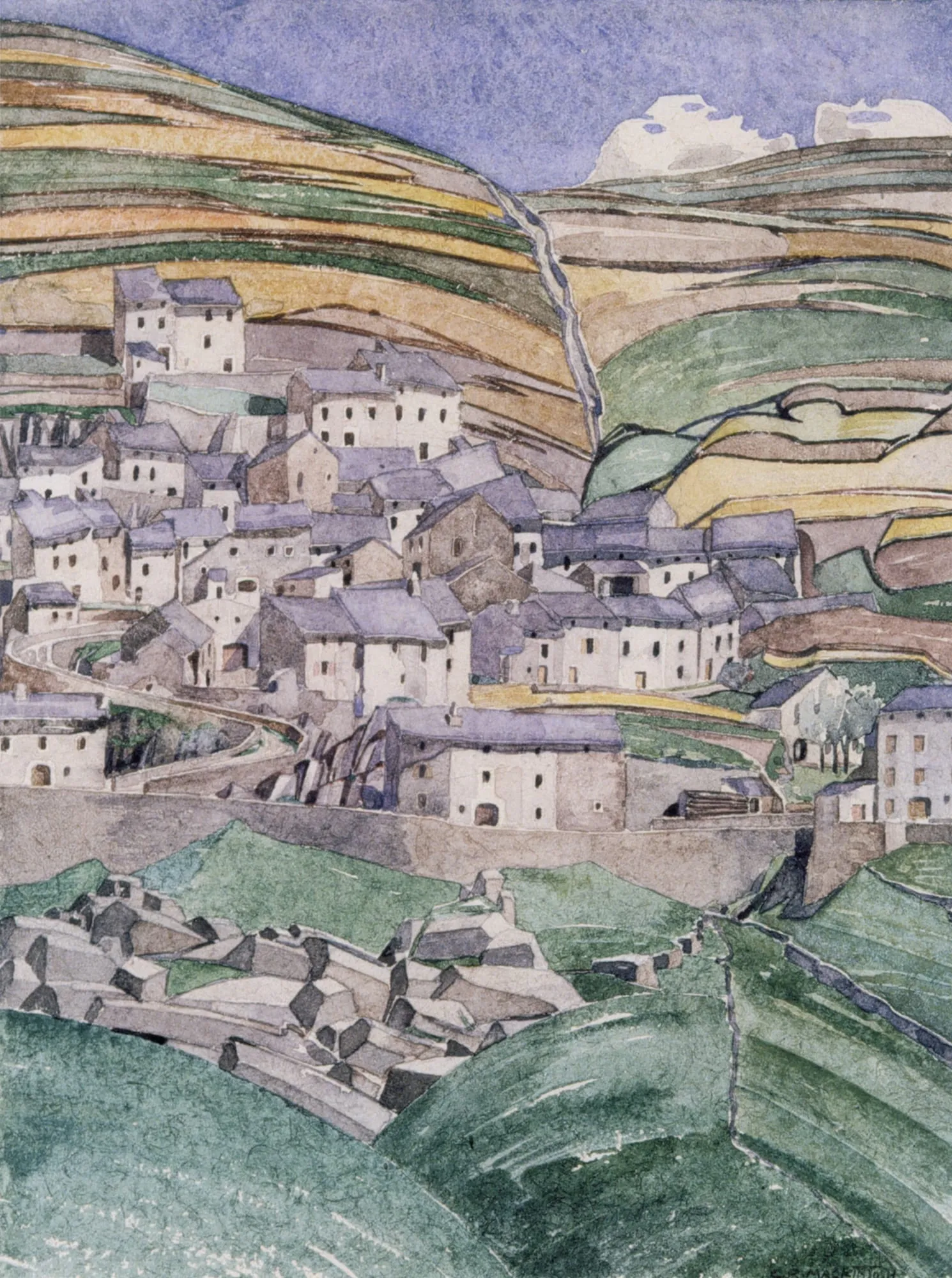 Slate Roofs, 2023, Watercolour and gouache on paper