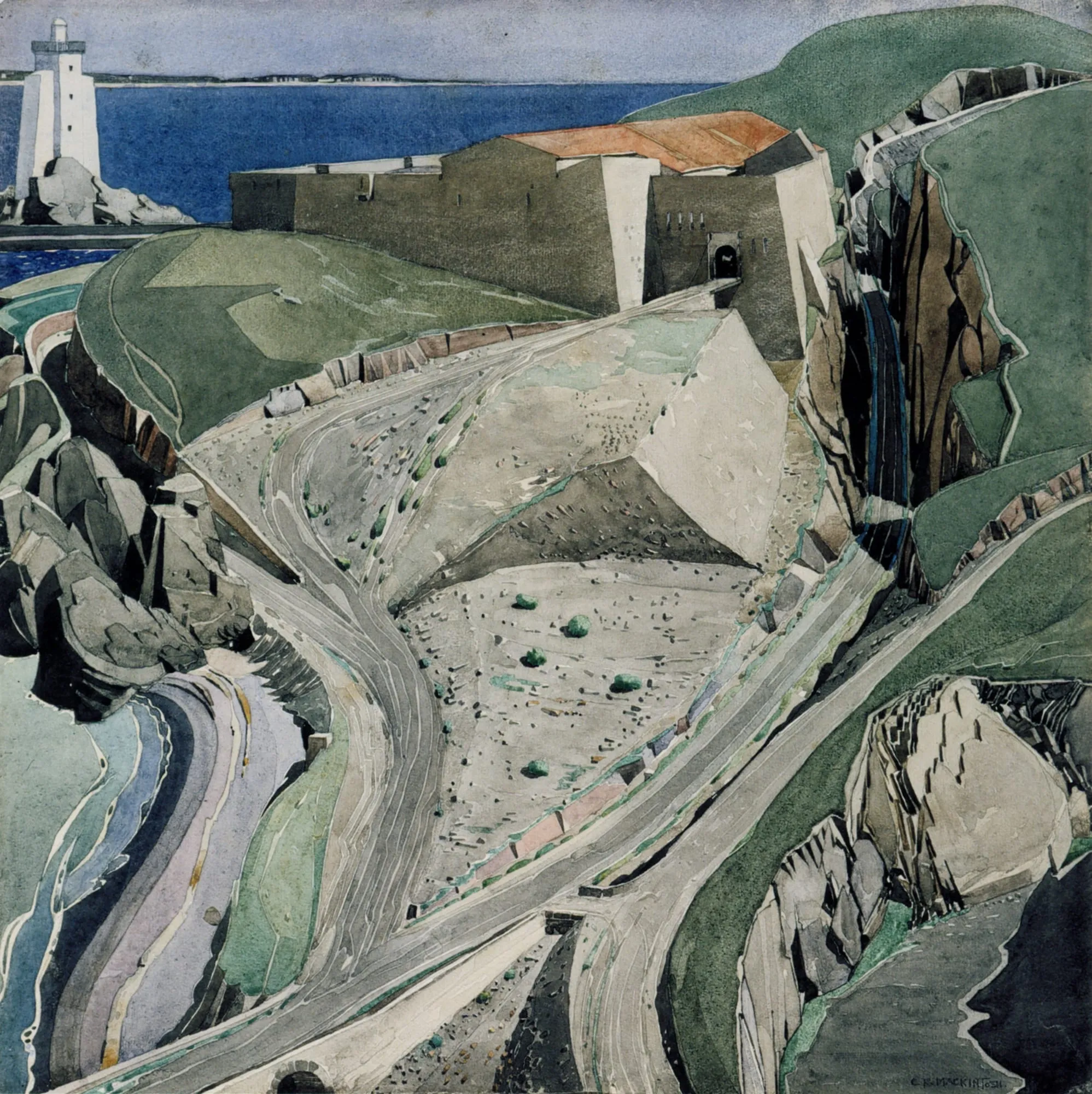 The Fort Sidi Ferruch, 2023, Watercolour and gouache on paper